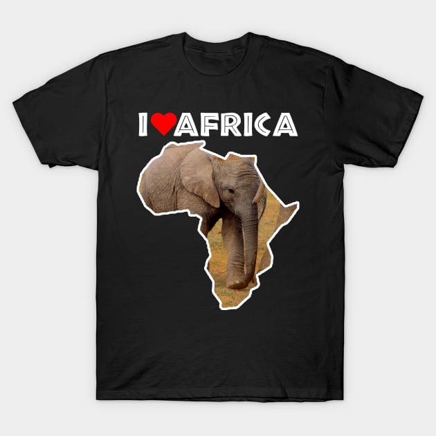 I Love Africa Elephant Calf T-Shirt by PathblazerStudios